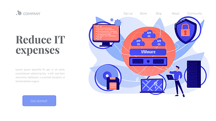 Image showing Virtualization technology concept landing page