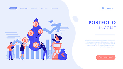 Image showing Portfolio income concept landing page.