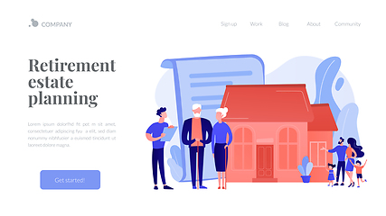 Image showing Retirement estate planning concept landing page.