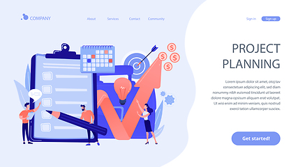 Image showing Project planning concept landing page
