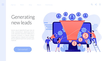 Image showing Generating new leads concept landing page