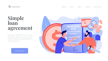 Image showing Promissory note concept landing page