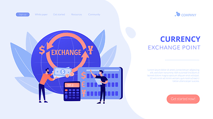 Image showing Currency exchange concept landing page