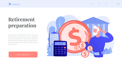 Image showing Retirement preparation concept landing page.