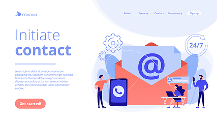 Image showing Get in touch concept landing page.