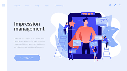 Image showing Impression management concept landing page