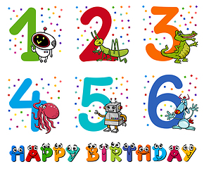 Image showing birthday greeting cards set