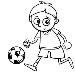 Image showing boy playing ball for coloring