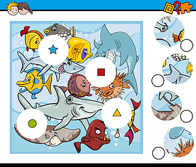 Image showing sea life match pieces game