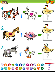 Image showing addition educational activity for kids
