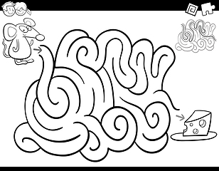 Image showing maze game coloring book