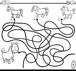 Image showing maze task coloring page