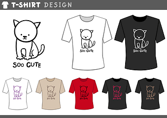 Image showing t shirt design with cute cat