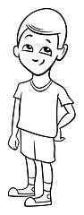 Image showing school boy coloring page