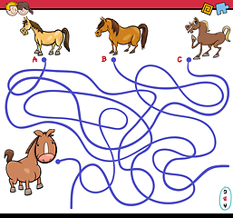 Image showing path maze game with horses