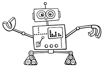 Image showing robot character coloring page