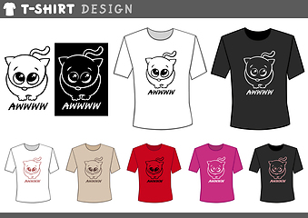 Image showing t shirt design with adorable cat