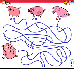 Image showing path maze game with pigs
