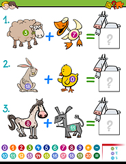 Image showing addition educational task for kids