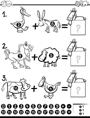 Image showing addition activity coloring page