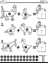 Image showing maths activity coloring page