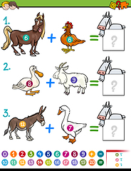 Image showing addition maths task for kids