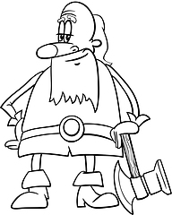 Image showing dwarf cartoon coloring page