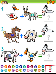 Image showing addition educational task for kids