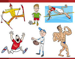 Image showing sportsmen cartoon set