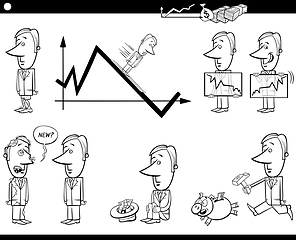 Image showing business cartoon metaphor set