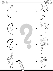 Image showing match the fruit coloring page