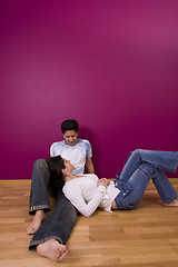 Image showing Couple enjoying the nre room