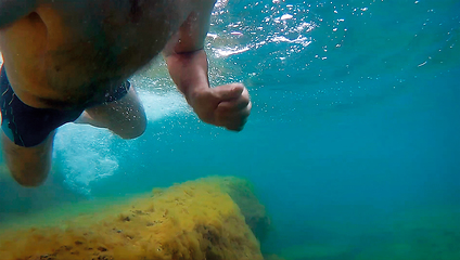 Image showing Underwater walk into the sea.