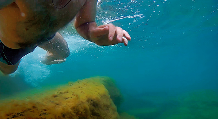 Image showing Underwater walk into the sea.