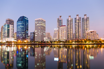 Image showing Benjakitti park in Bangkok at night 