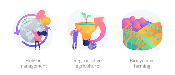 Image showing Conservation and rehabilitation farming system abstract concept vector illustrations.