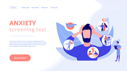 Image showing Anxiety concept landing page