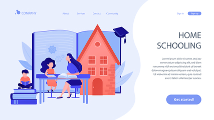 Image showing Home schooling concept landing page.