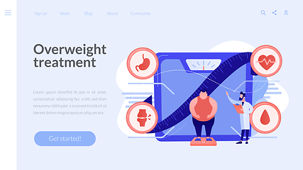 Image showing Obesity health problem concept landing page.