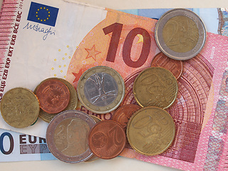 Image showing Euro (EUR) notes and coins, European Union (EU)