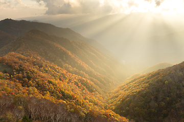 Image showing Sunset in Hangetsuyama of Nikko