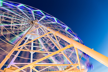 Image showing Ferris wheel at night