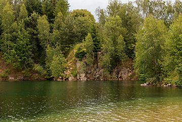 Image showing abandoned flooded quarry, Czech republic