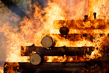 Image showing big fire, burning witches