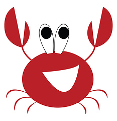 Image showing A laughing red crayfish vector or color illustration