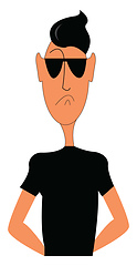 Image showing A black glasses, vector color illustration.