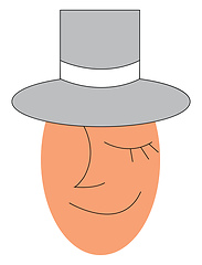 Image showing A face with grey top hat vector or color illustration