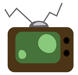 Image showing Clipart of an old-fashioned television set vector color drawing 