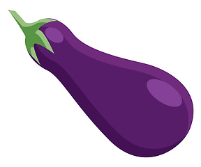 Image showing A fresh bright vegetable of purple color known as eggplant vecto