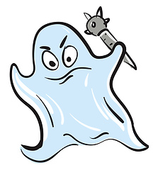 Image showing A ghost holding a weapon vector or color illustration